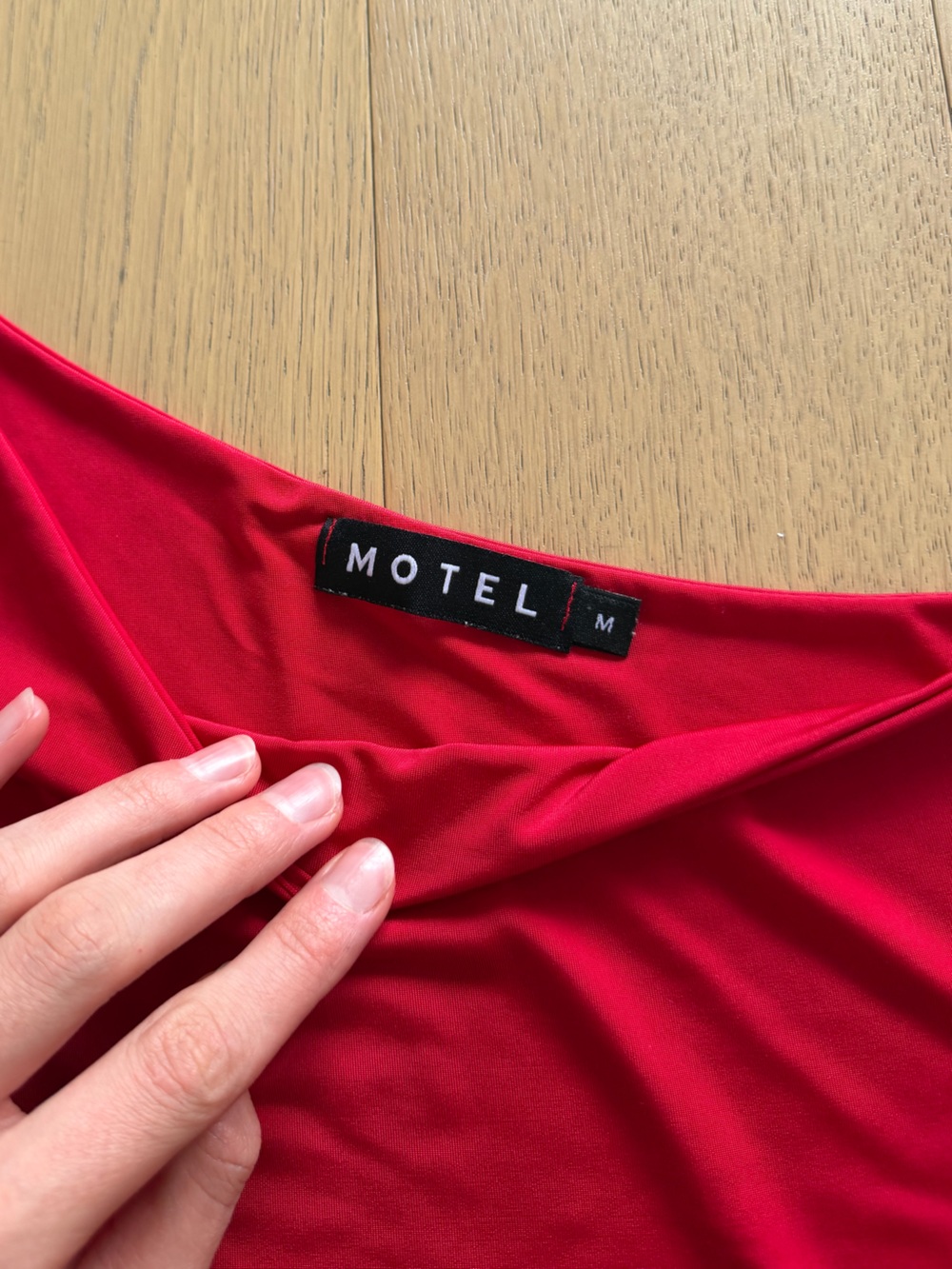 Motel Rocks One-Shoulder Red Tank Top - Picture 3 of 4